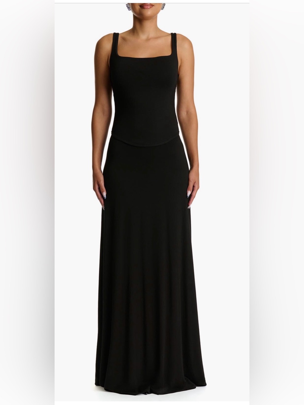 naked wardrobe Black Maxi Skirt - Smooth Full-Length Panel - Picture 8 of 10